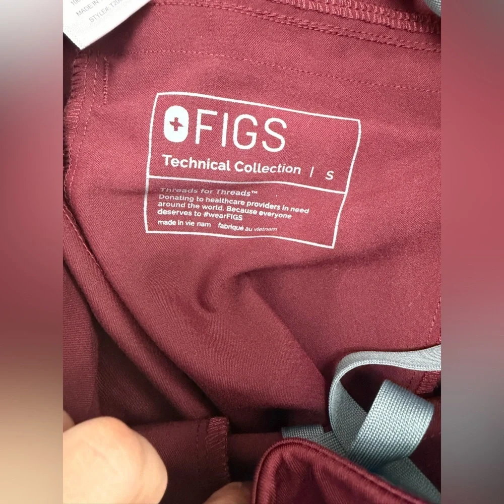 Figs Axim Scrub Men's Burgundy Pants (Size S) - Picture 10 of 10